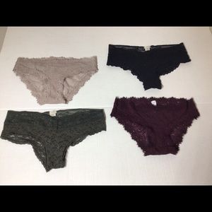 4 aerie lace bikini panties size small